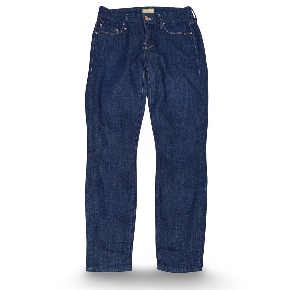 Mother The Looker Crop Skinny Jeans Midnight Storm Dark Blue Indigo Size‎ 24 USA